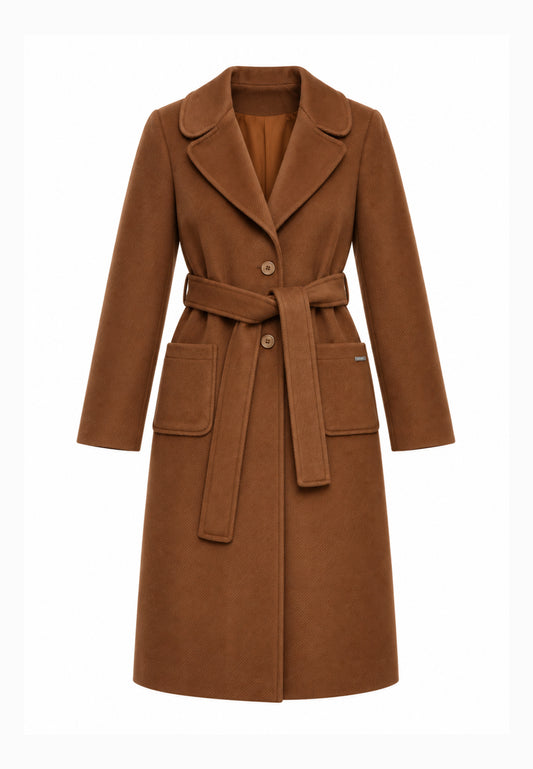 Kocca cappotto marrone lungo con bottoni e cintura Bambine e ragazze welff.marrone_
