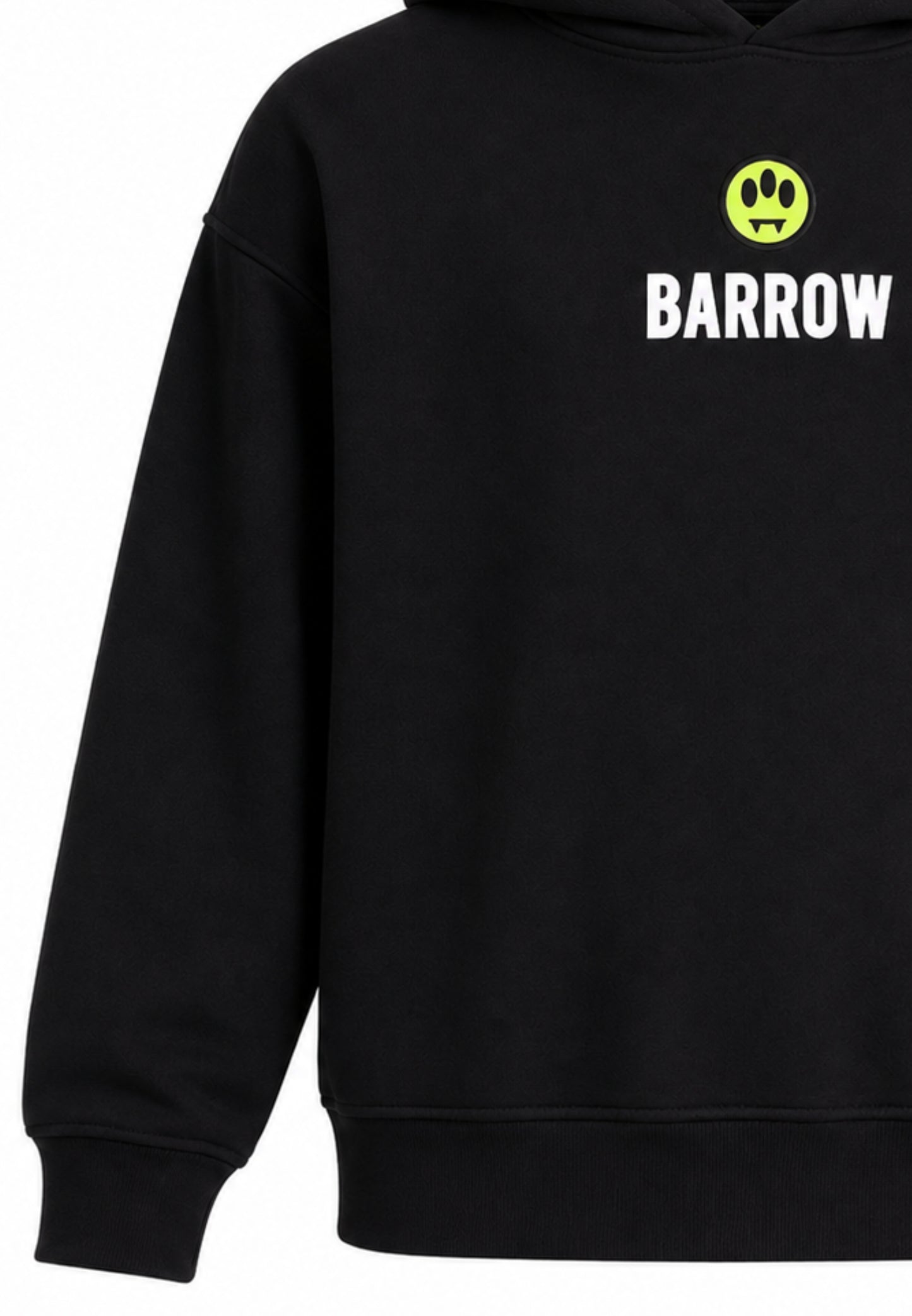 BARROW FELPA NERA CON CAPPUCCIO logo piccolo centrale e maxi stampa sul retro Bambini e ragazzi F6BKJBHS074.NE_