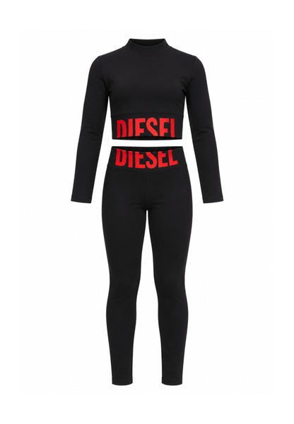Diesel COMPLETO NERO CROP TOP E LEGGINGS Bambine e ragazze TCEFILS+PCEFY.NE_