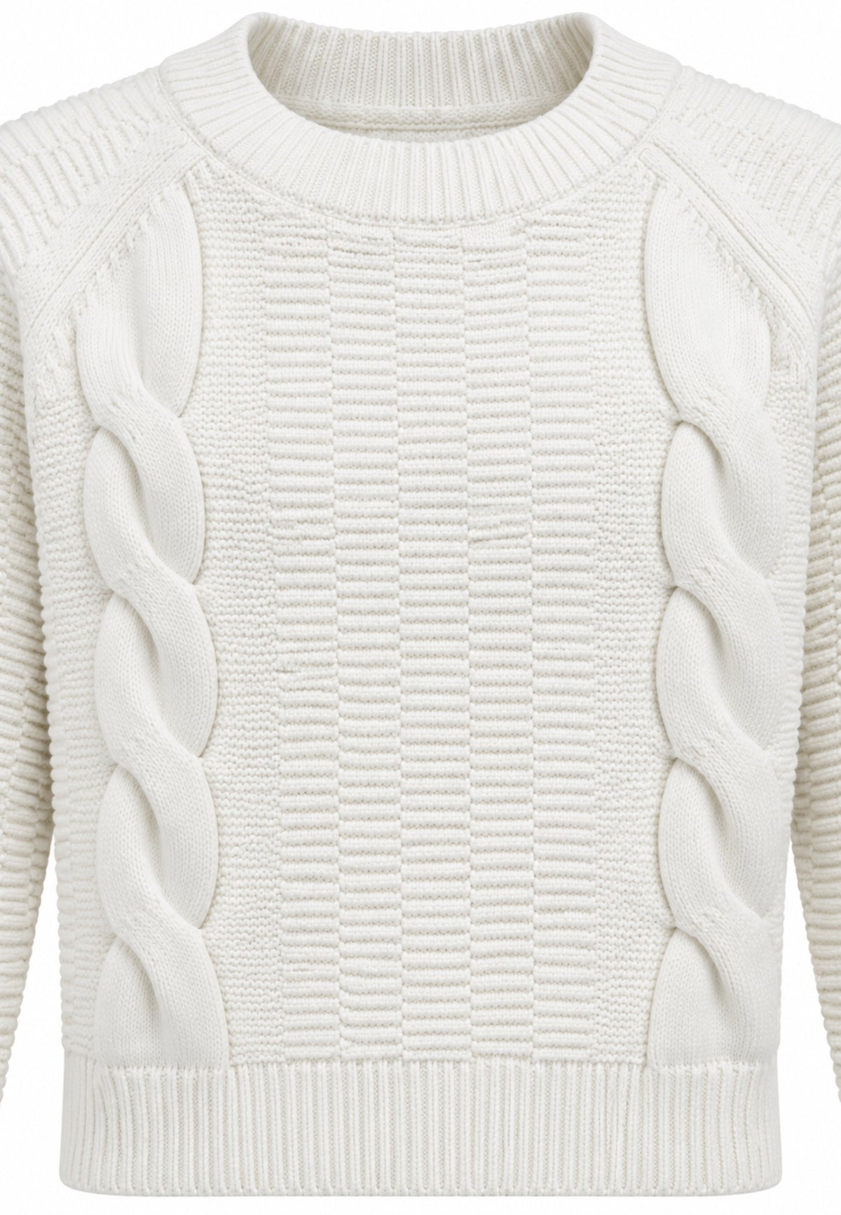Kocca maglia PANNA ATTILLATA CON TRECCIA Bambine e ragazze aurasim.panna_