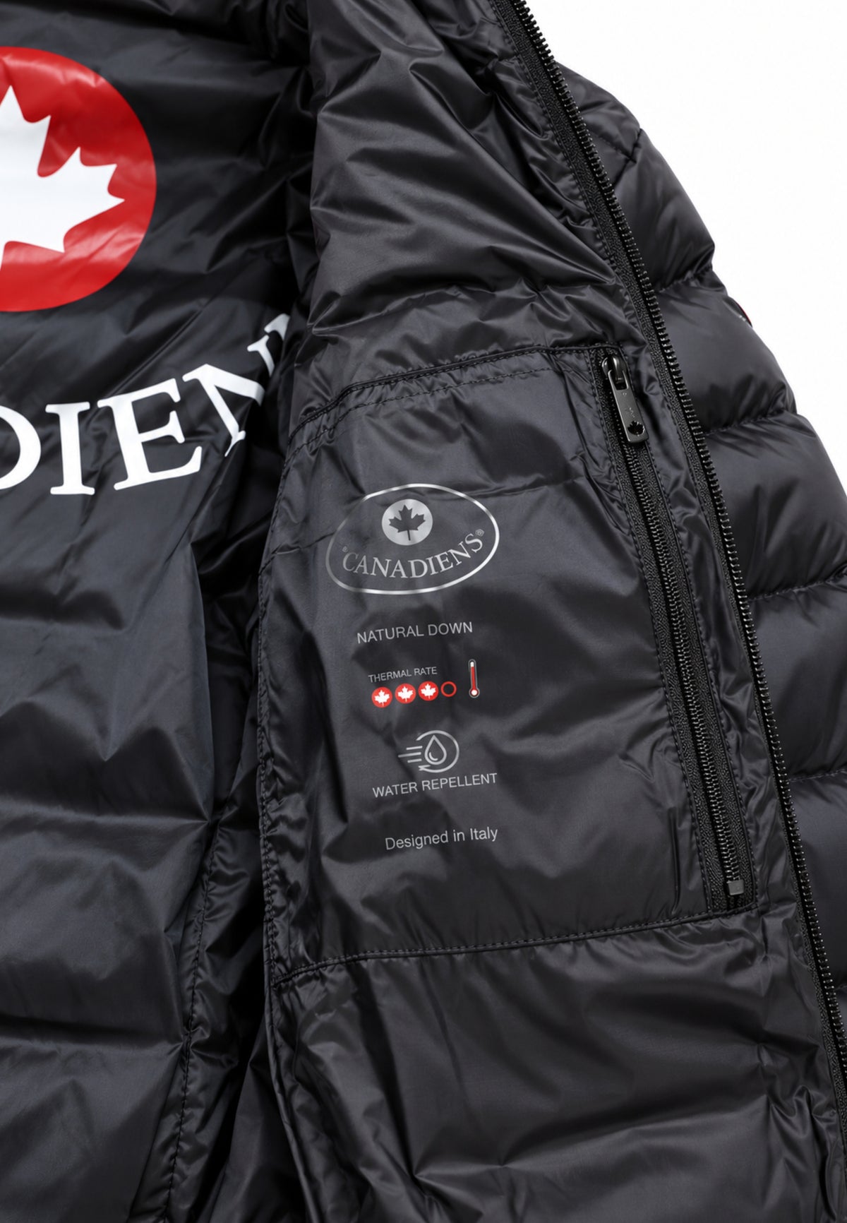 Canadiens Giubbotto nero trapuntato con cappuccio Uomo nordic fly 2.0/m.ne_
