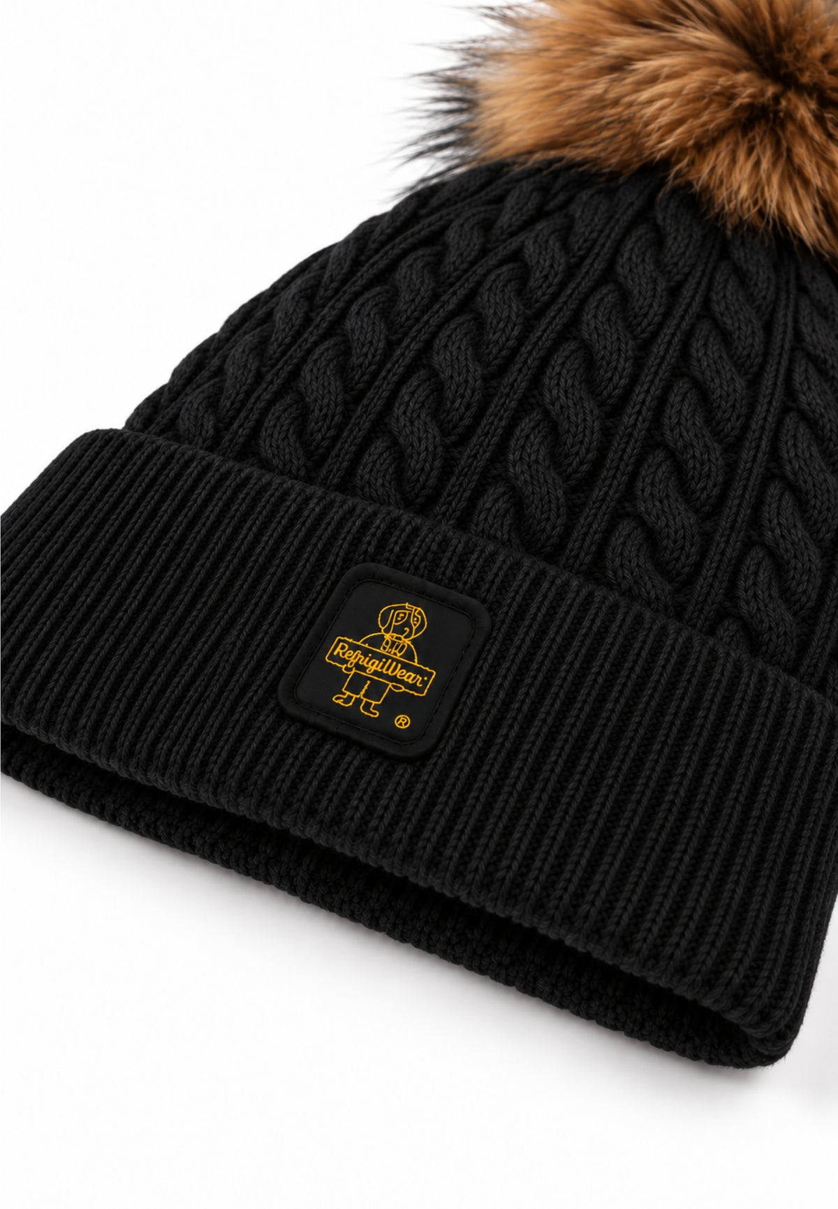REFRIGIWEAR CAPPELLO A TRECCIA CON LOGO PATCH E POMPOM Bambine e ragazze RG2615FW26_