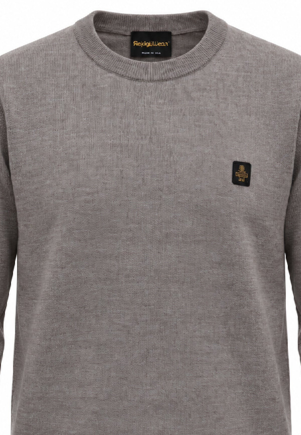 REFRIGIWEAR MAGLIONE TORTORA IN LANA SAGOMATO CON MINI LOGO RICAMATO Uomo BENNET PULLOVER.TORT_