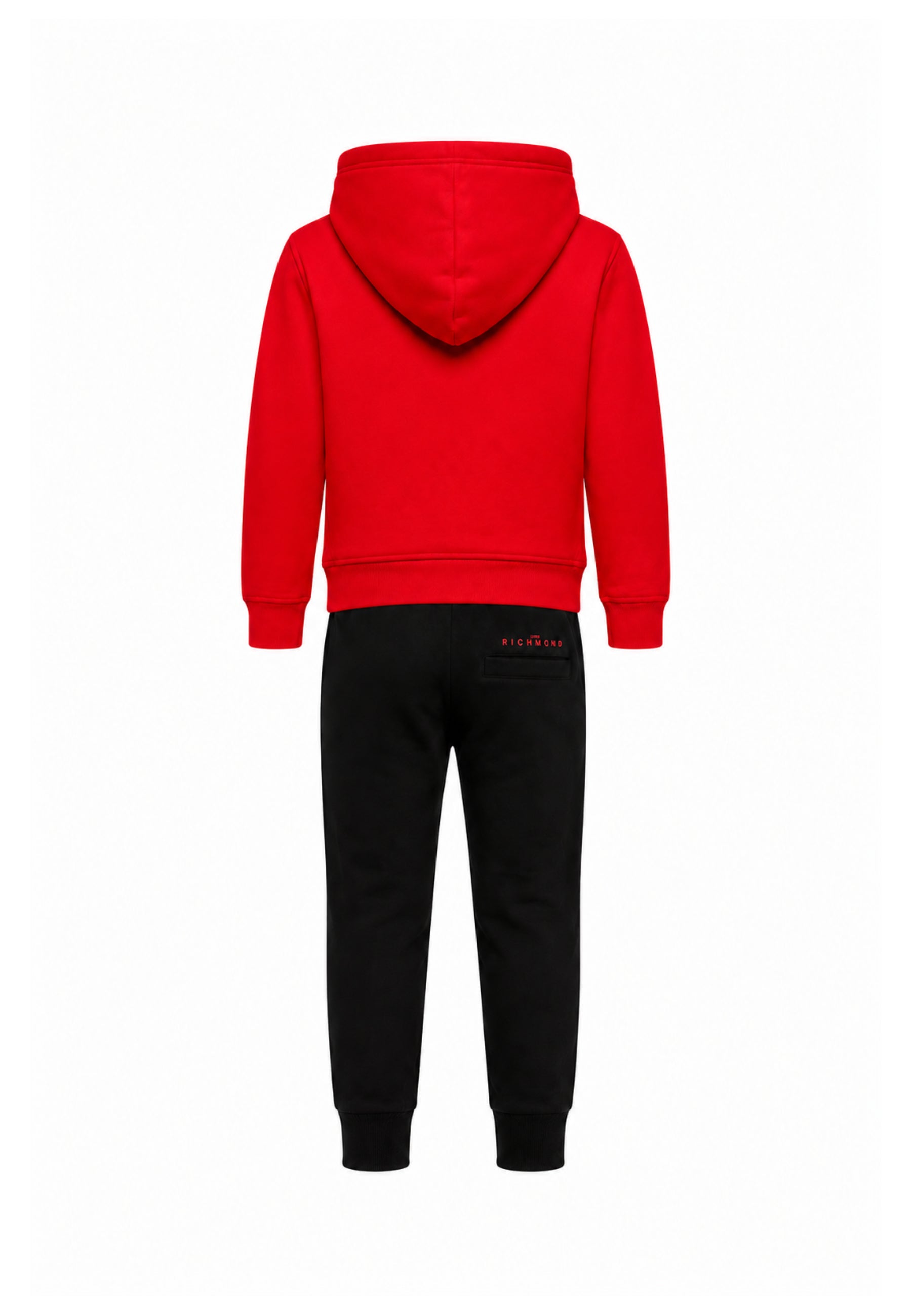 John Richmond Tuta ROSSA con cappuccio E LOGO GOMMATO Bambini e ragazzi rba26007cf.ro_