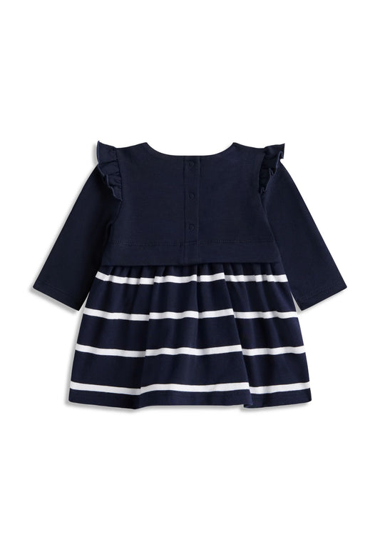 TOMMY HILFIGER VESTITO BLU A MANICHE LUNGHE CON GONNA A RIGHE Bambine e ragazze KN0KN02066C1G.BLU_