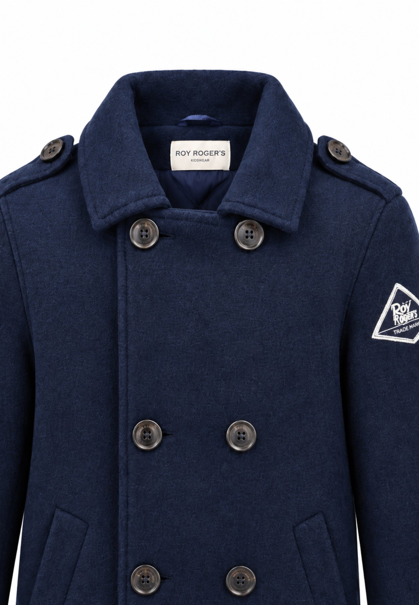 Roy Roger's cappotto blu con bottoni e colletto Bambini e ragazzi rx399/00.blu_