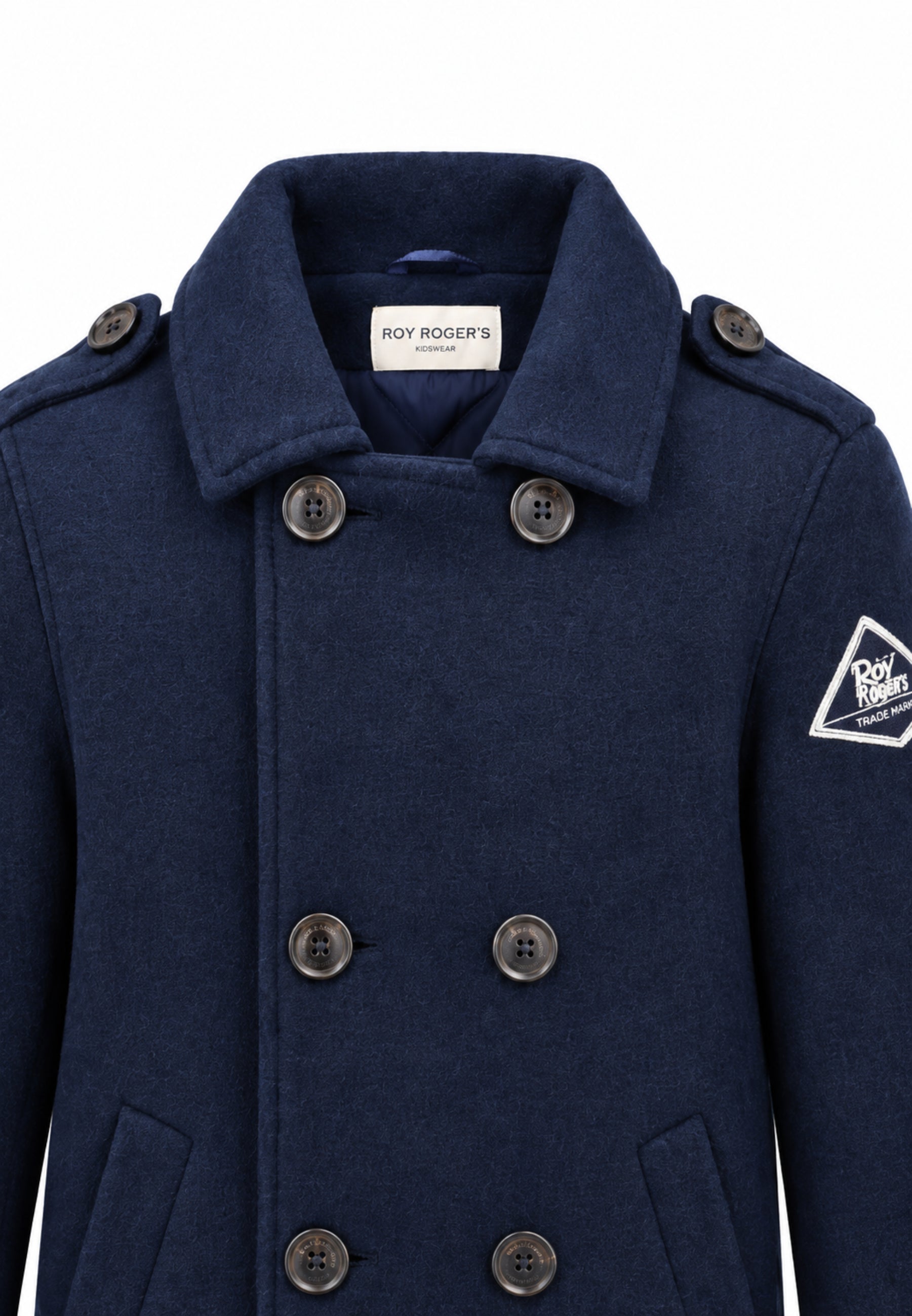 Roy Roger's cappotto blu con bottoni e colletto Bambini e ragazzi rx399/00.blu_