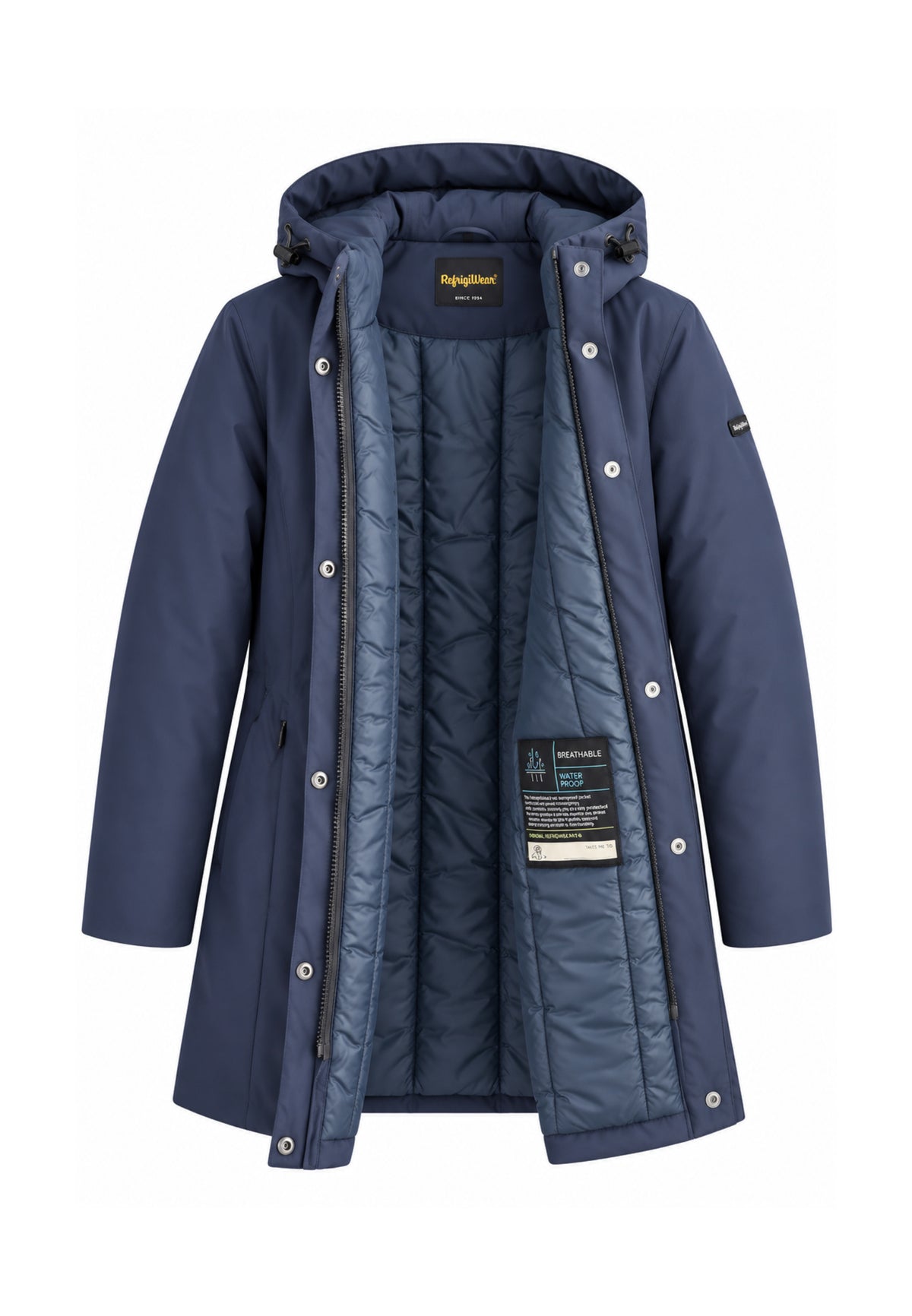 REFRIGIWEAR GIUBBOTTO BLU lungo sagomato Donna LADY TECH/1 JACKET.BLU_