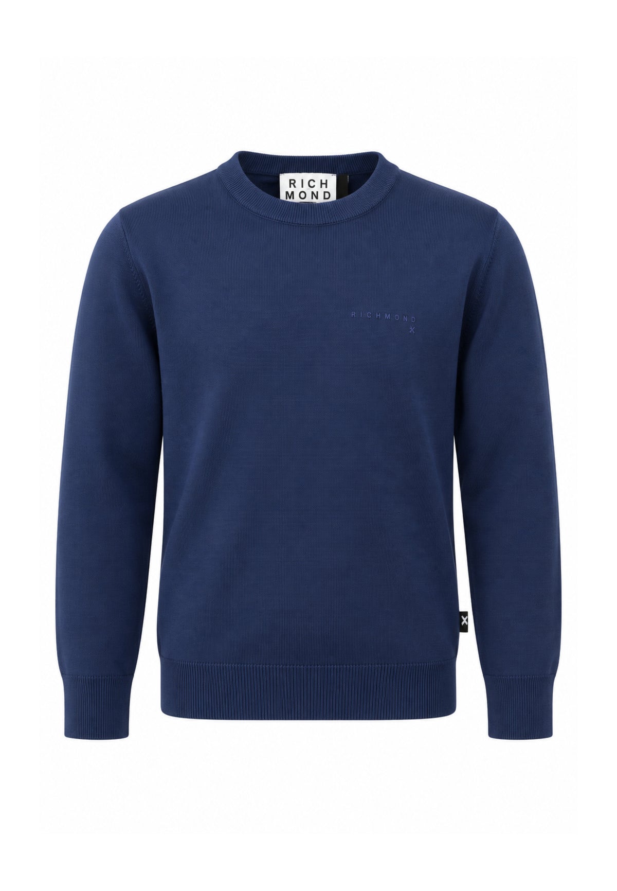 John Richmond maglia BLU IN LANA RASATA CON MINI LOGO Uomo uma26169ma.blu_