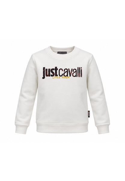 JUST CAVALLI felpa PANNA GIROCOLLO CON logo A FANTASIA Bambine e ragazze jga26168fe.panna_
