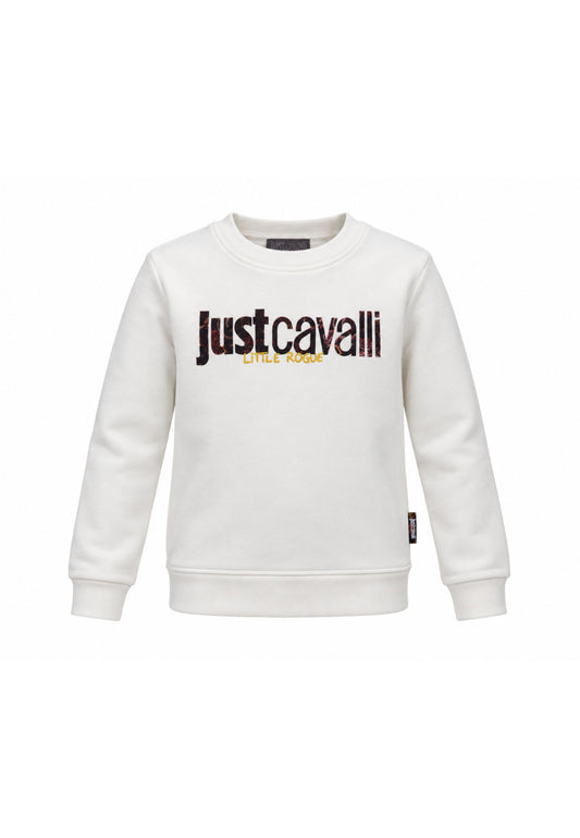 JUST CAVALLI felpa PANNA GIROCOLLO CON logo A FANTASIA Bambine e ragazze jga26168fe.panna_