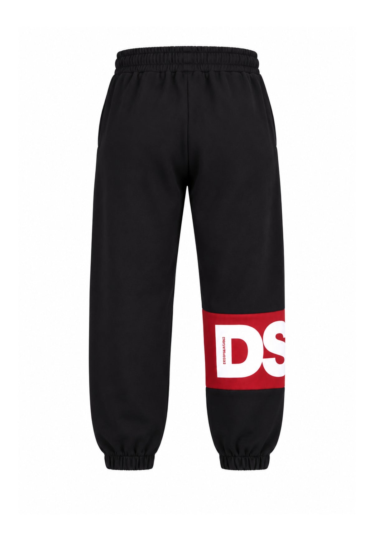 DS2 PANTALONE NERO TUTA CON BANDA ORIZZONTALE ROSSA Bambini e ragazzi F62K268.NE_