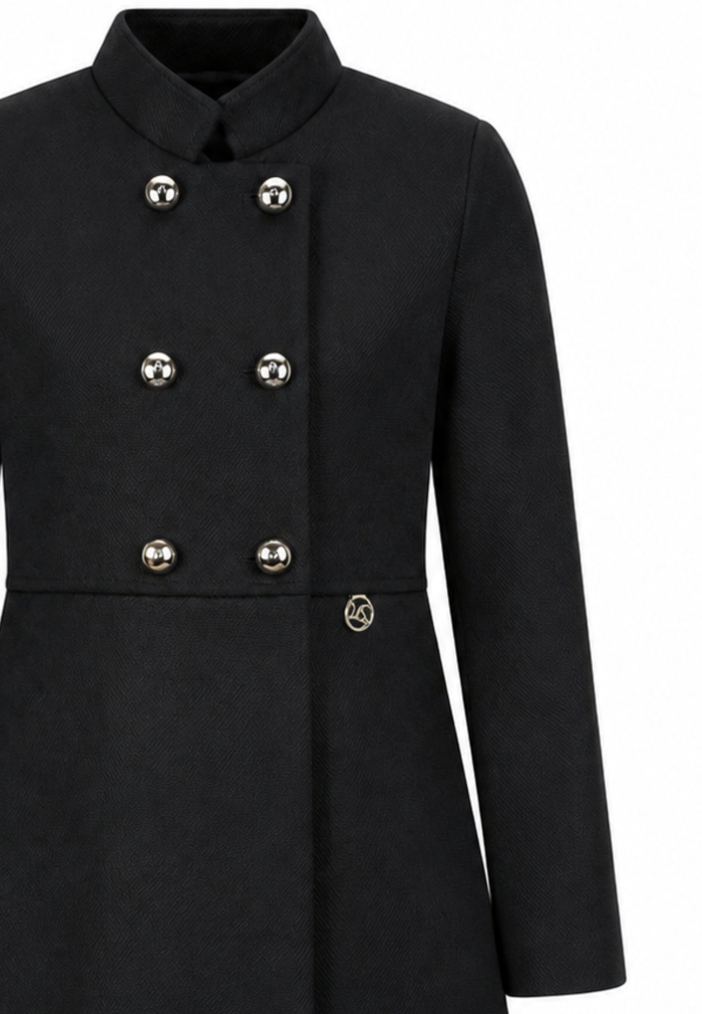 MON SAURIRE cappotto nero con bottoni dorati e colletto Bambine e ragazze m1403j.ne_