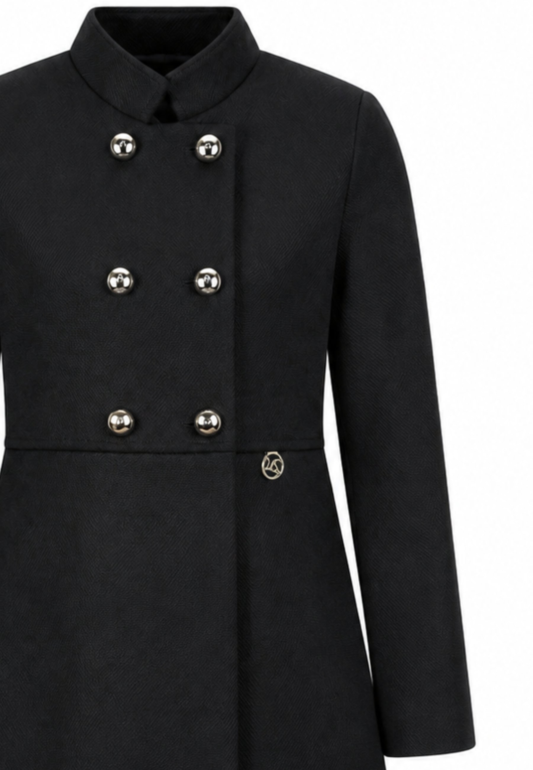 MON SAURIRE cappotto nero con bottoni dorati e colletto Bambine e ragazze m1403j.ne_