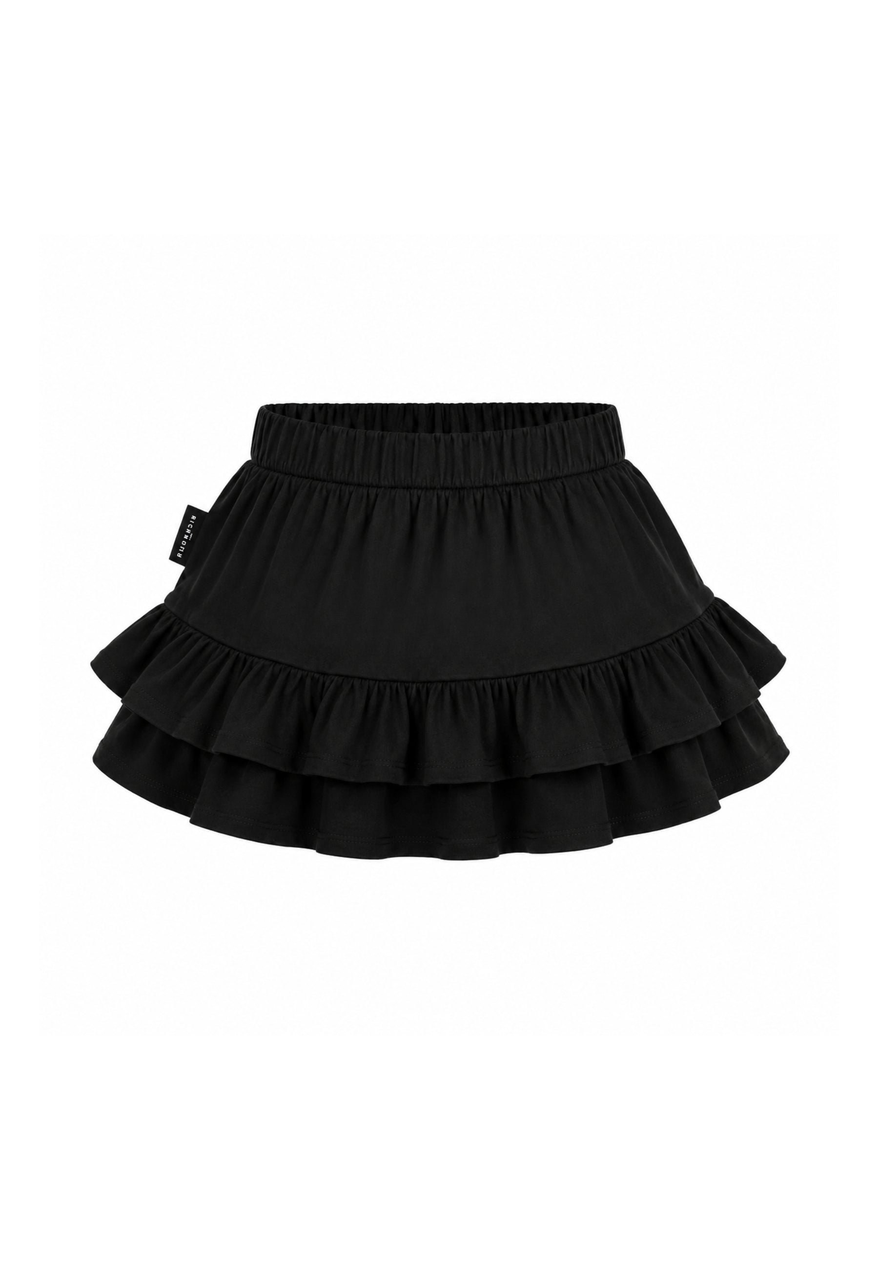 John Richmond Completo t shirt panna a manica lunga e gonna nera a balze Bambine e ragazze ria26134cj.panna_