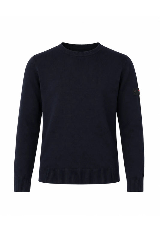 Peuterey MAGLIONE BLU IN LANA RASATA GIROCOLLO CON LOGO APPLICATO Bambini e ragazzi EXMOOR07KID.BLU_