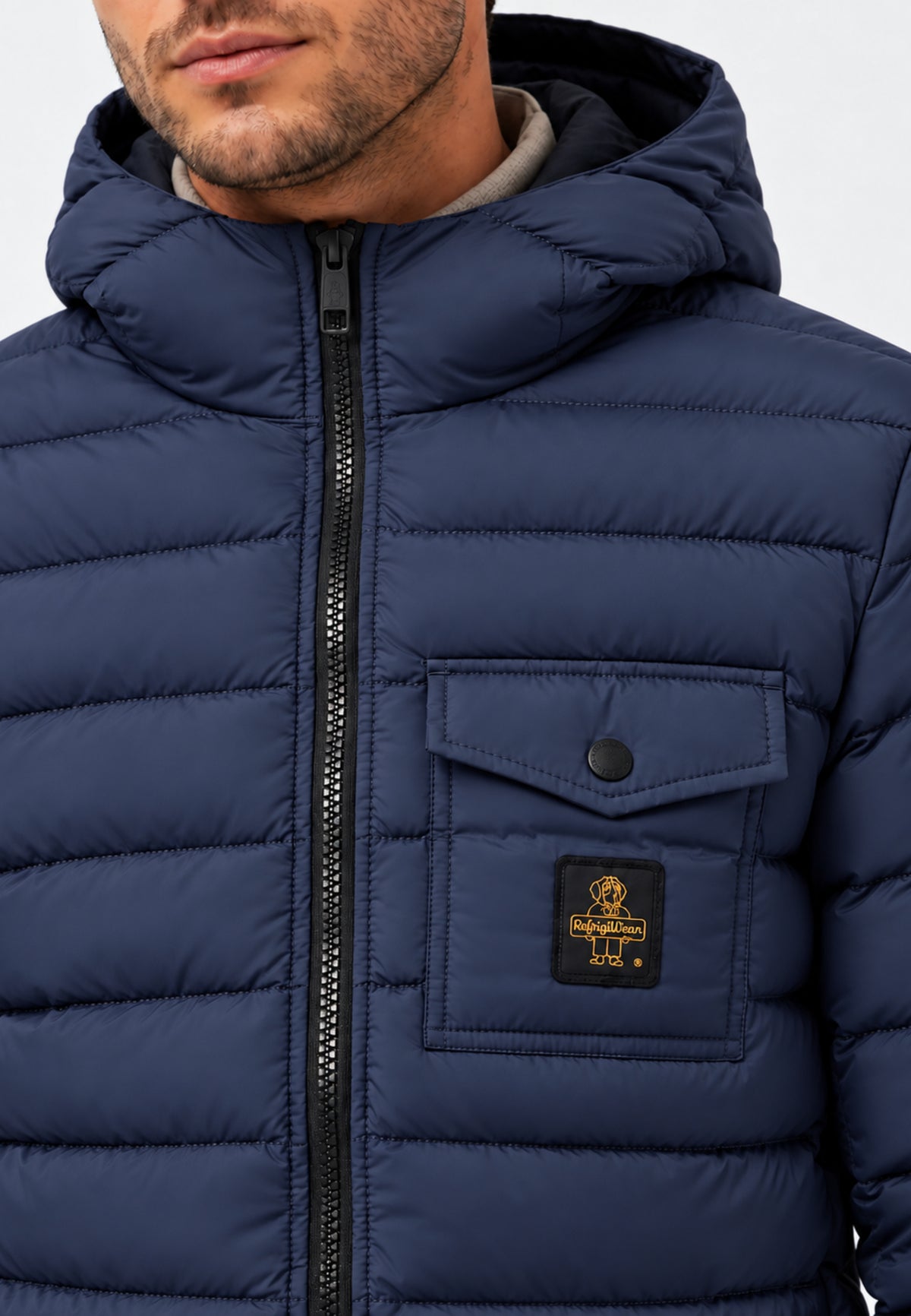 REFRIGIWEAR GIUBBOTTO BLU TRAPUNTATO CON CAPPUCCIO Uomo JOSH JACKET.BLU_