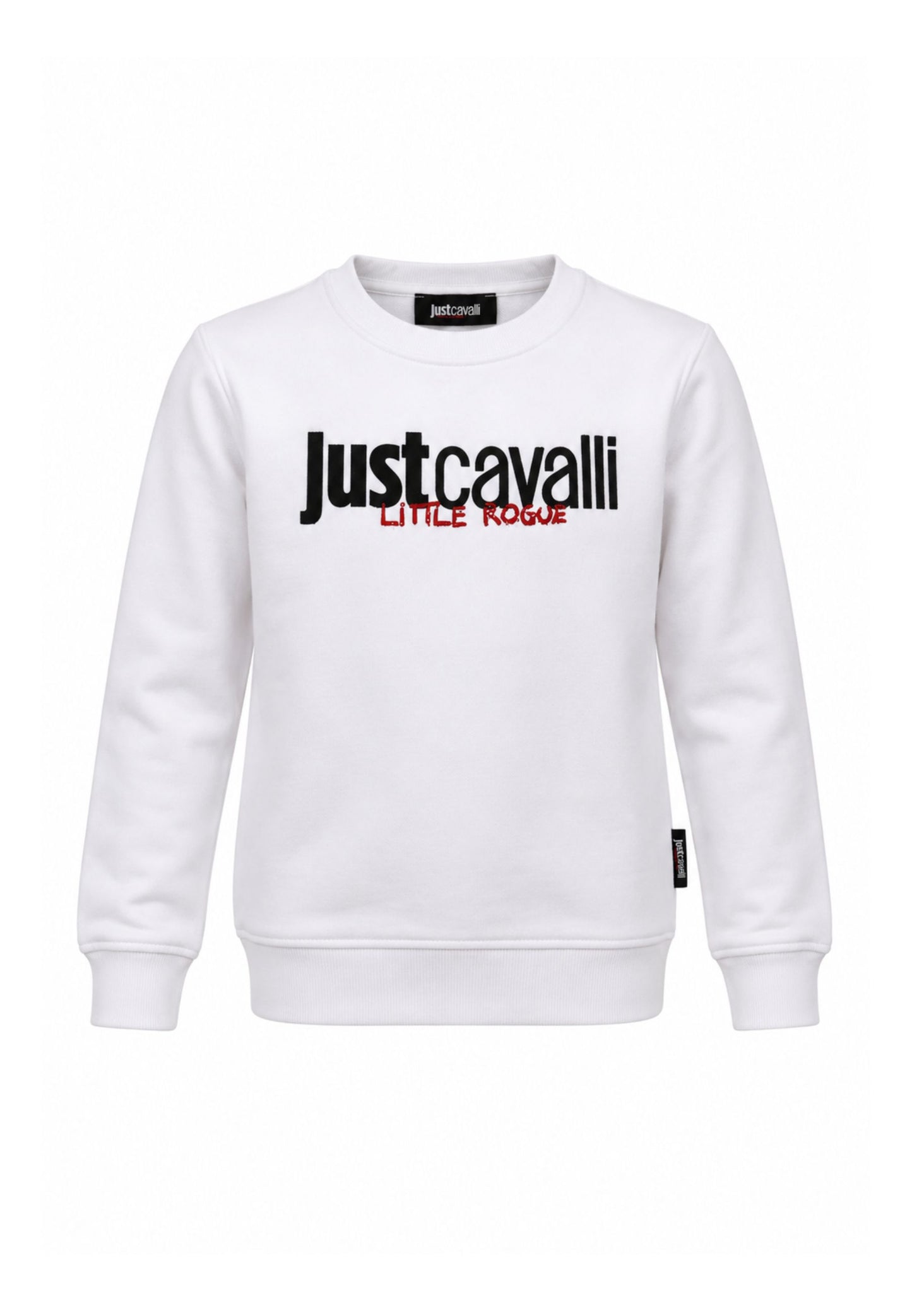 JUST CAVALLI felpa BIANCA GIROCOLLO CON logo borchie Bambine e ragazze jba26158fe.bia_