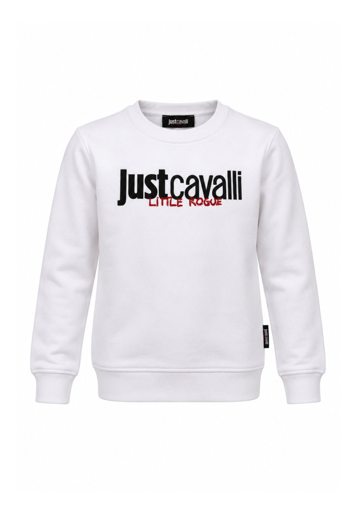 JUST CAVALLI felpa BIANCA GIROCOLLO CON logo borchie Bambine e ragazze jba26158fe.bia_