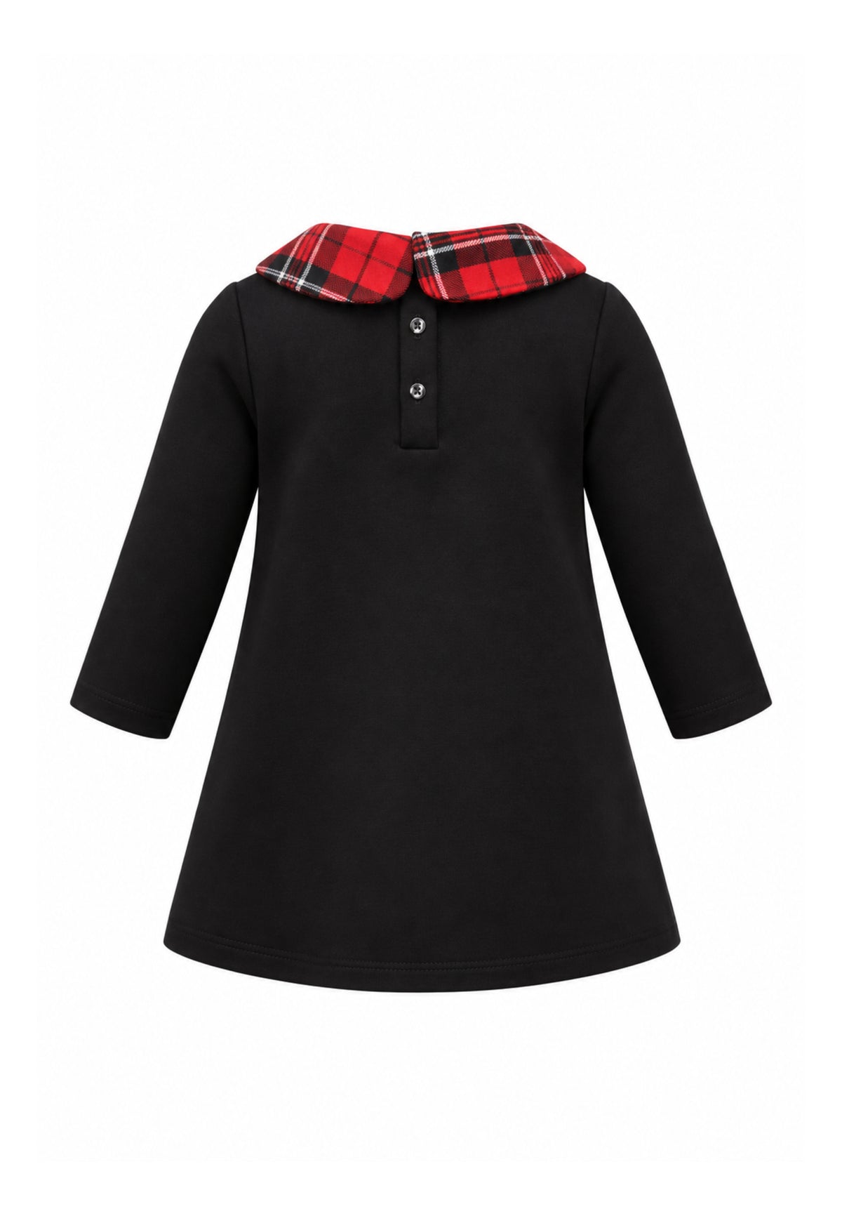 John Richmond VESTITINO NERO CON COLLETTO TARTAN E MOTTO CENTRALE Bambine e ragazze RIA26081VE.NE_