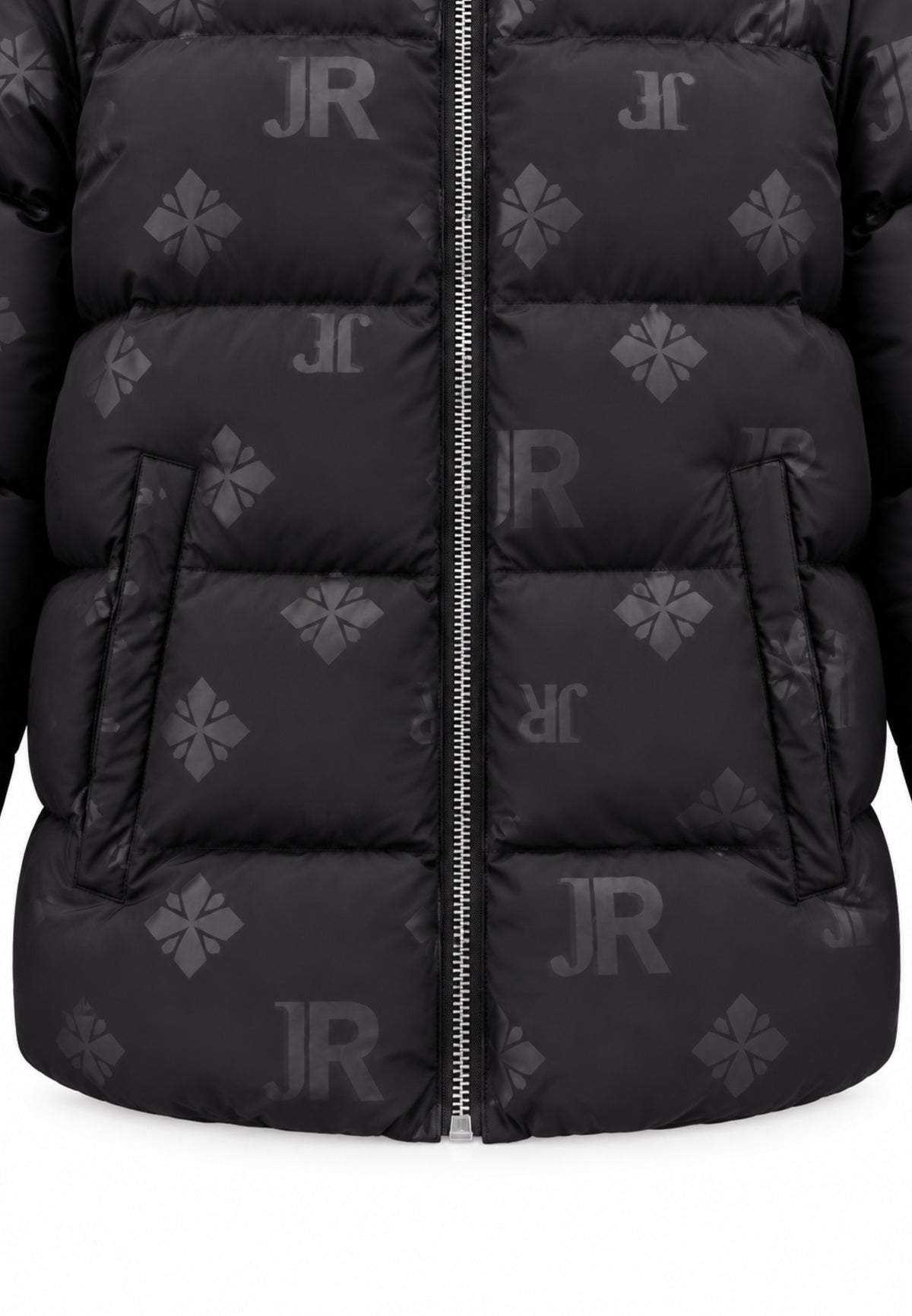 John Richmond giubbotto nero LOGATO CON CAPPUCCIO REMOVIBILE Bambini e ragazzi rba26098pi.ne_
