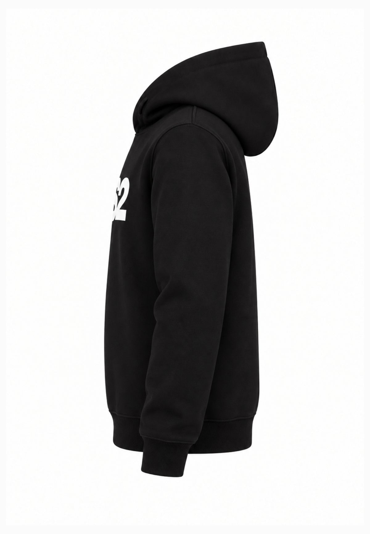 DS2 FELPA NERA CON CAPPUCCIO E LOGO MAXI CENTRALE Bambini e ragazzi F62K282.NE_