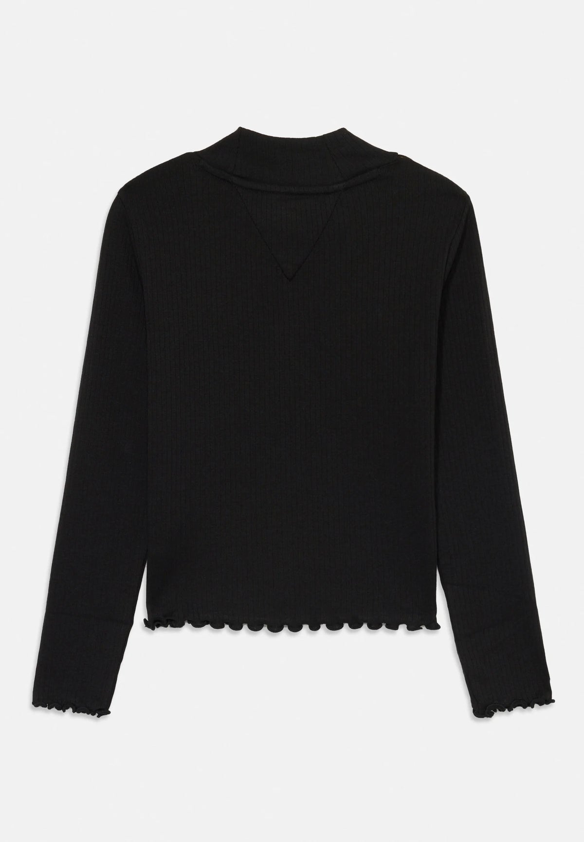 TOMMY HILFIGER MAGLIA NERA A COLLO ALTO CON ORLO ONDULATO Bambine e ragazze KG0KG08802BDS.NE_