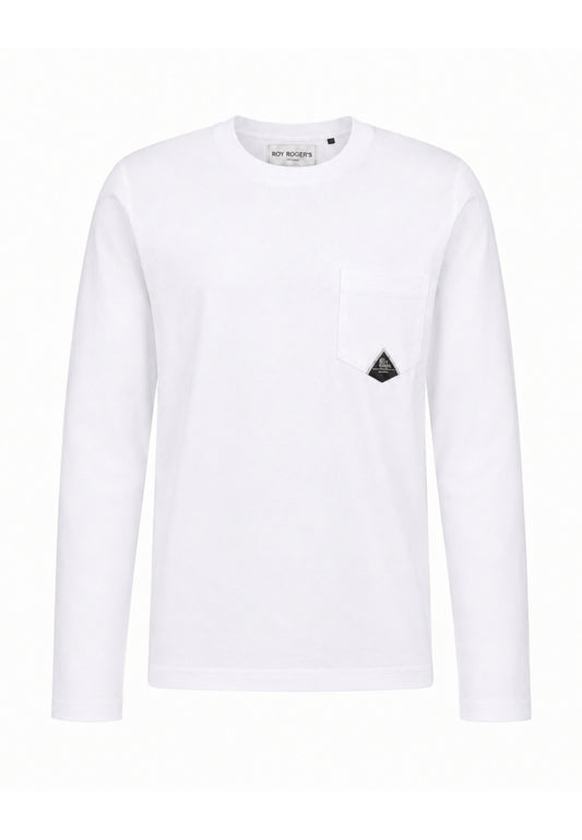 Roy Roger's tshirt BIANCA A MANICHE LUNGHE CON TASCHINO Bambini e ragazzi rz488/00.bia_