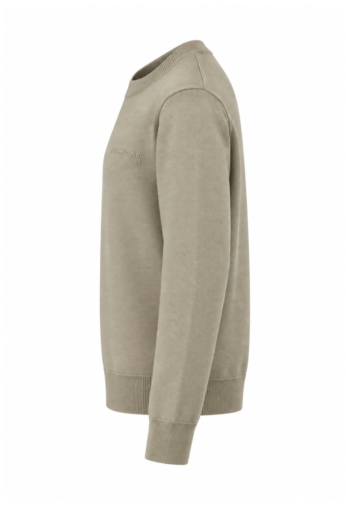John Richmond maglia BEIGE IN LANA RASATA CON MINI LOGO Uomo uma26169ma.beige_
