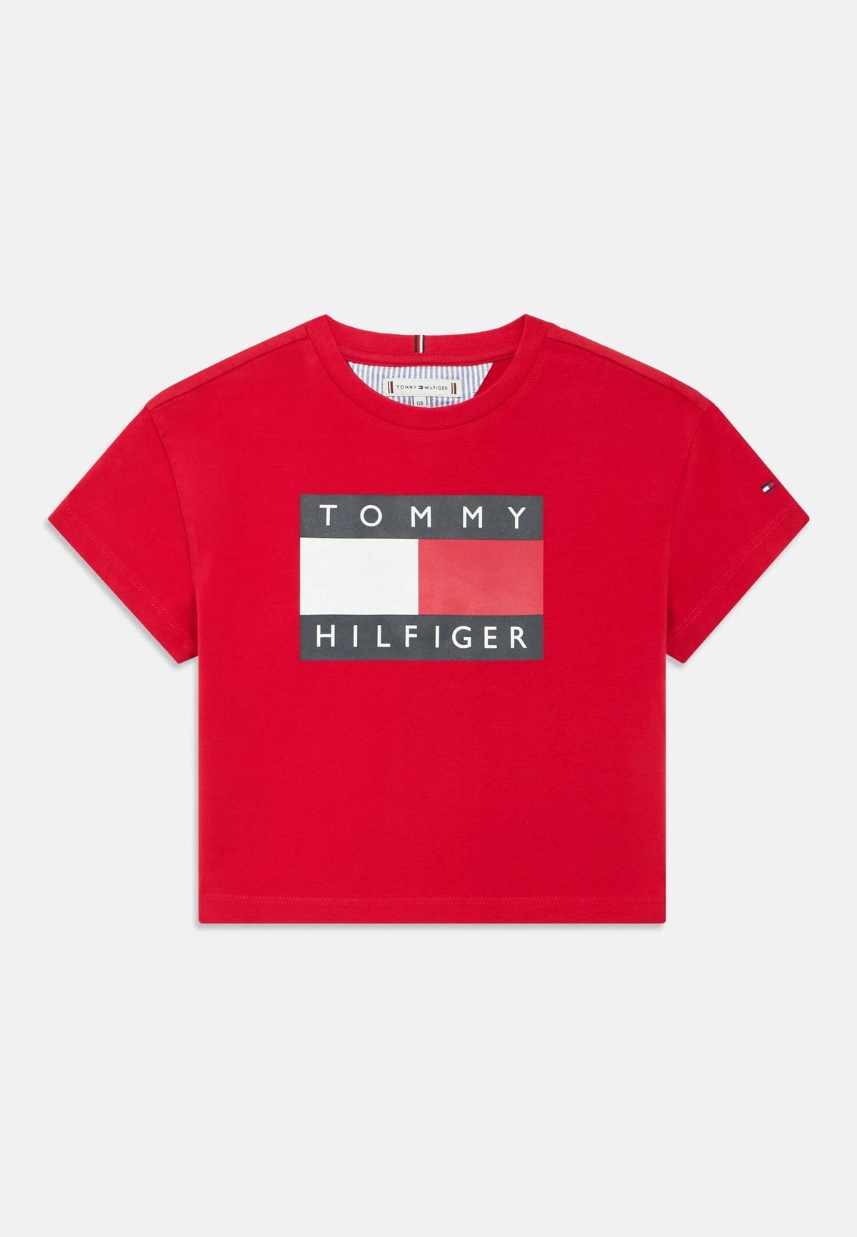 TOMMY HILFIGER tommy hilfiger thirt crop rossa bambina modello crop quotidiano in cotone kg0 KG0