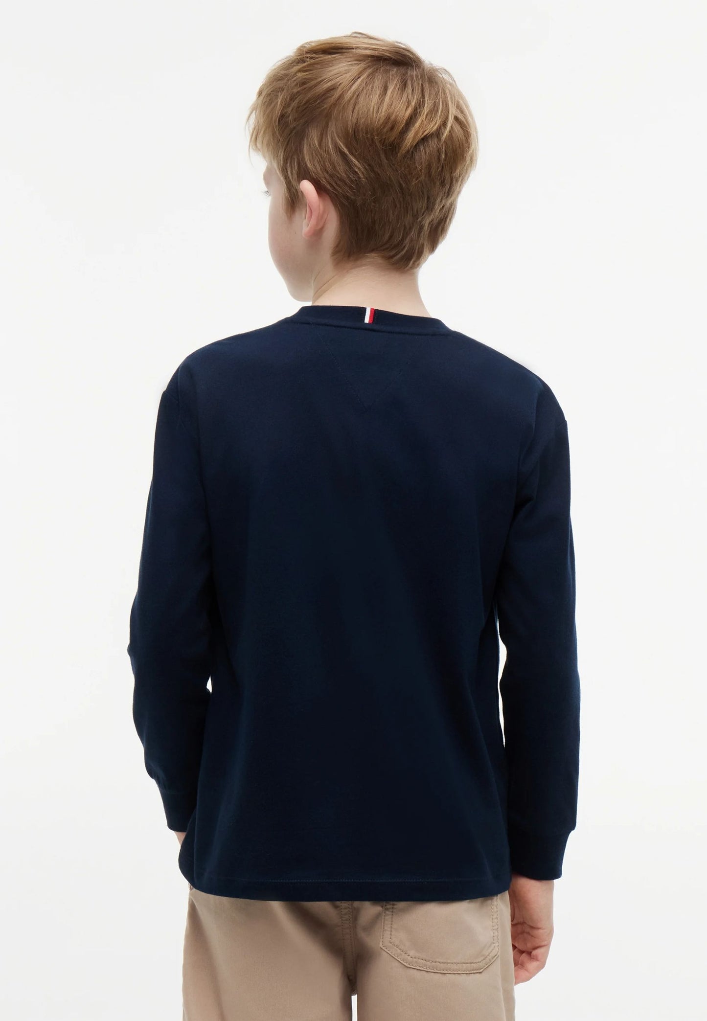 TOMMY HILFIGER TSHIRT BLU LOGO BANDIERA PICCOLO MANICHE LUNGHE Bambini e ragazzi KB0KB09846C1G_