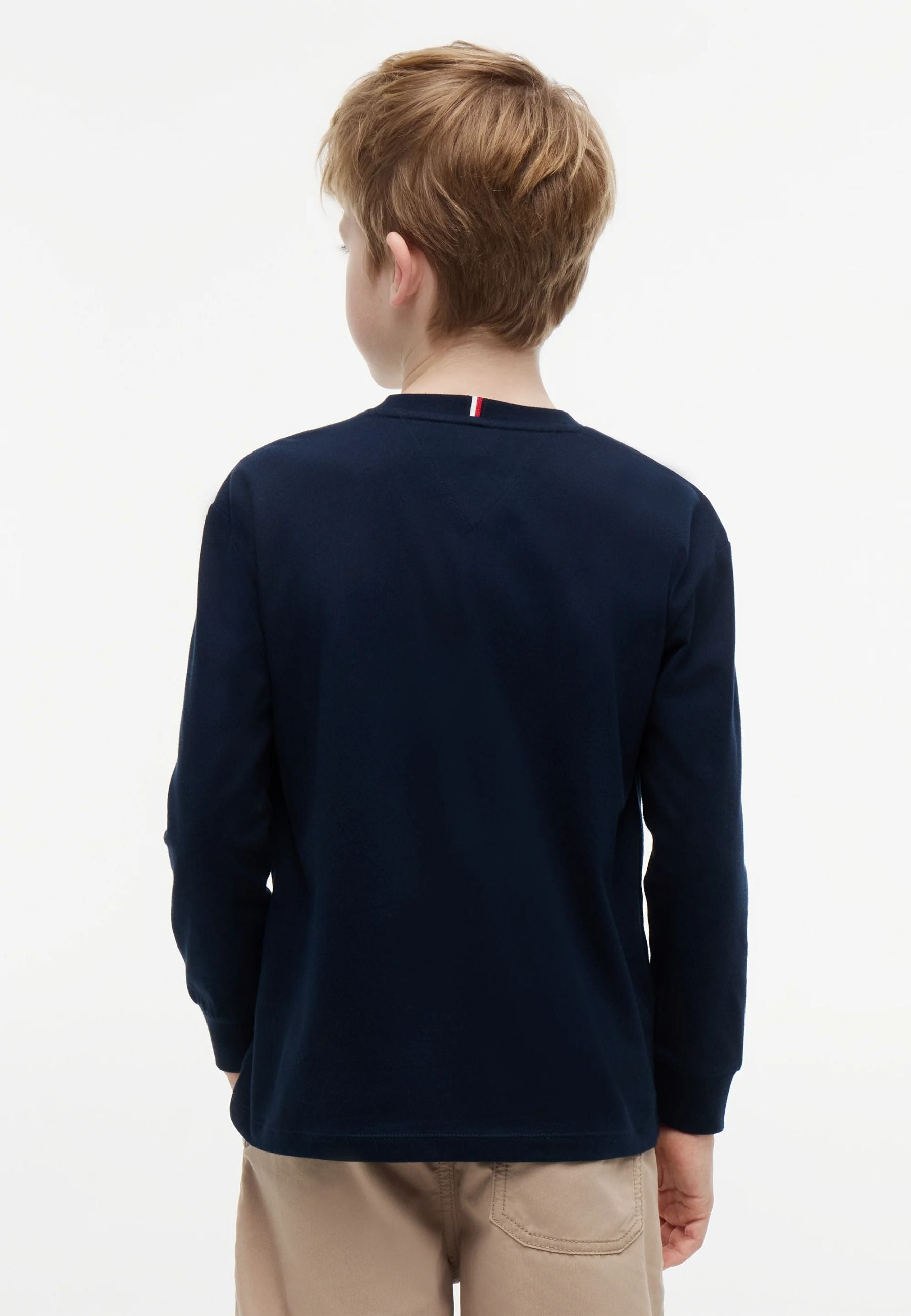 TOMMY HILFIGER TSHIRT BLU LOGO BANDIERA PICCOLO MANICHE LUNGHE Bambini e ragazzi KB0KB09846C1G_