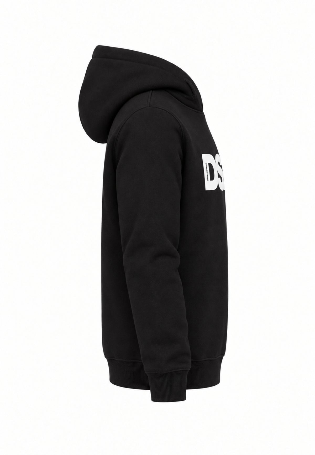 DS2 FELPA NERA CON CAPPUCCIO E LOGO MAXI CENTRALE Bambini e ragazzi F62K282.NE_