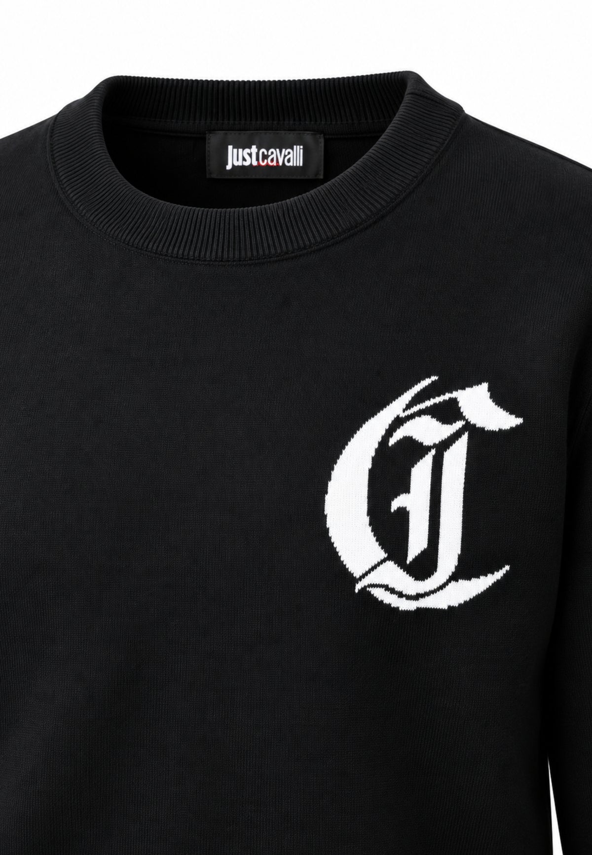 JUST CAVALLI MAGLIONCINO NERO CON LOGO DAVANTI GRANDE Bambini e ragazzi JBA26013MA.NE_