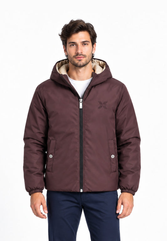 John Richmond GIUBBOTTO MARRONE DOUBLE FACE CON CAPPUCCIO Uomo UMA26176GB.MARRO_