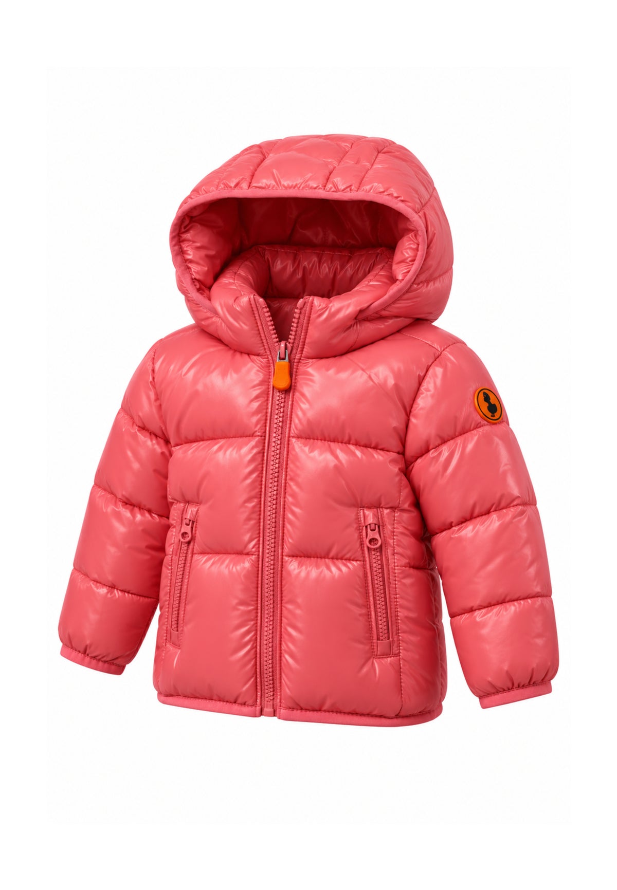 Save the Duck GIUBBOTTO ROSA LUCIDO CON CAPPUCCIO Bambine e ragazze 06-I3323IX.ROSA_