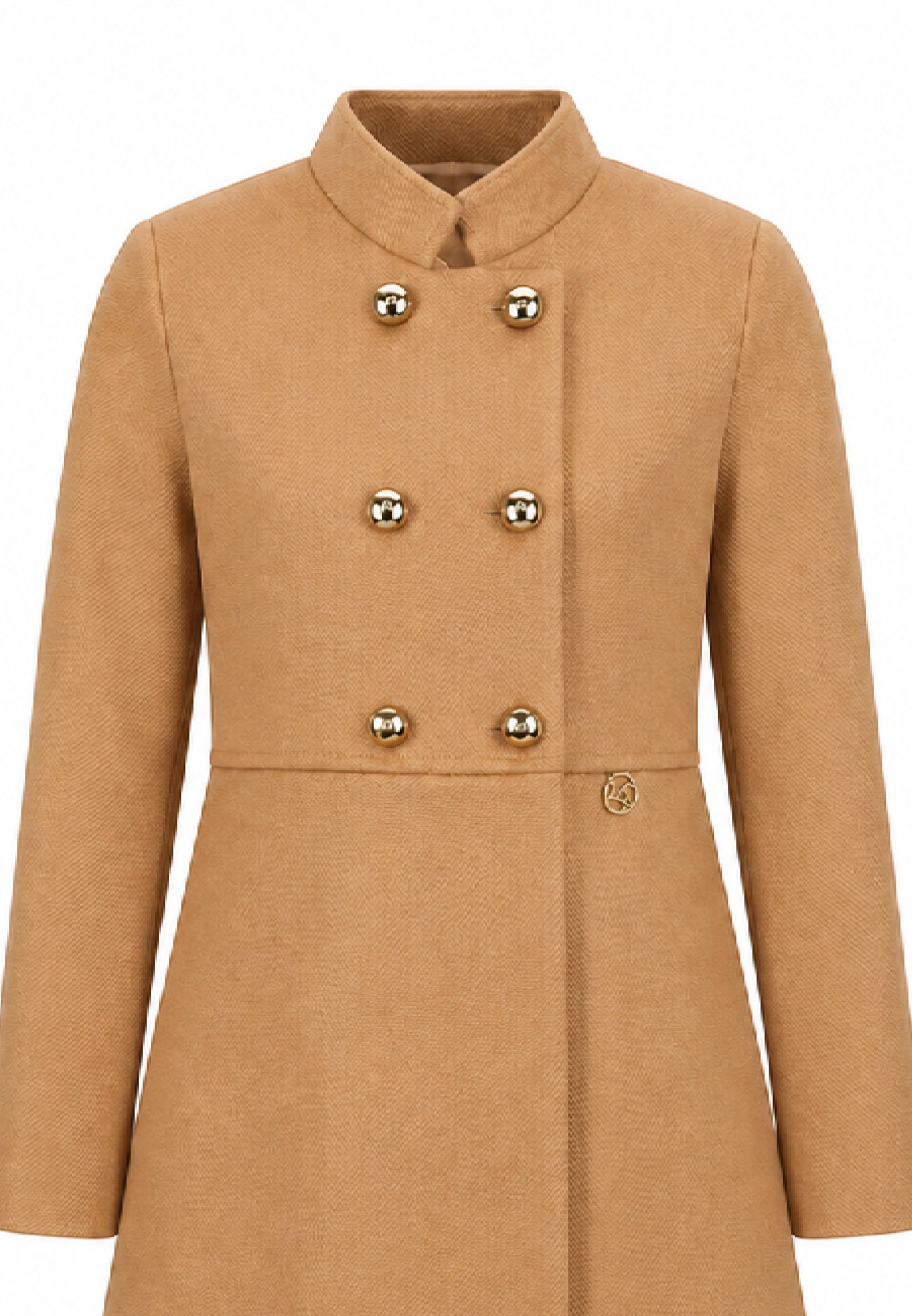 MON SAURIRE cappotto cammello con bottoni dorati e colletto Bambine e ragazze m1403j.camel_
