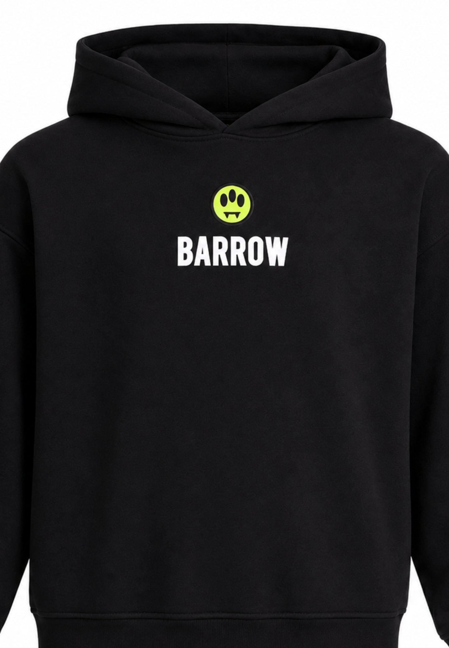 BARROW FELPA NERA CON CAPPUCCIO logo piccolo centrale e maxi stampa sul retro Bambini e ragazzi F6BKJBHS074.NE_