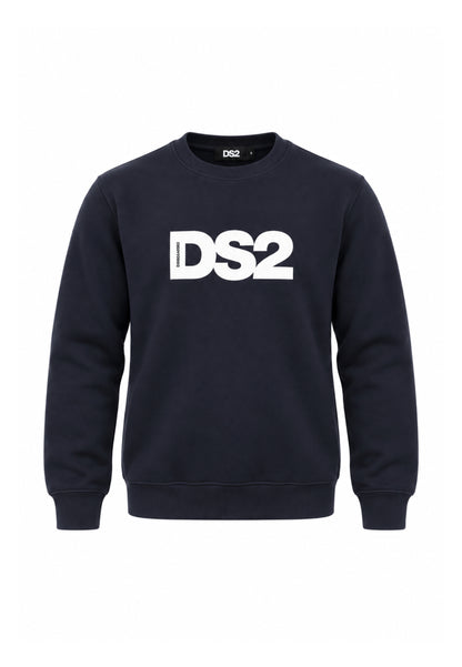 DS2 FELPA NERA A GIROCOLLO CON LOGO CENTRALE Bambini e ragazzi F62K281.NE_