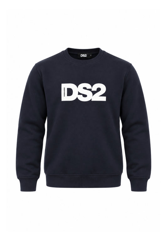 DS2 FELPA NERA A GIROCOLLO CON LOGO CENTRALE Bambini e ragazzi F62K281.NE_