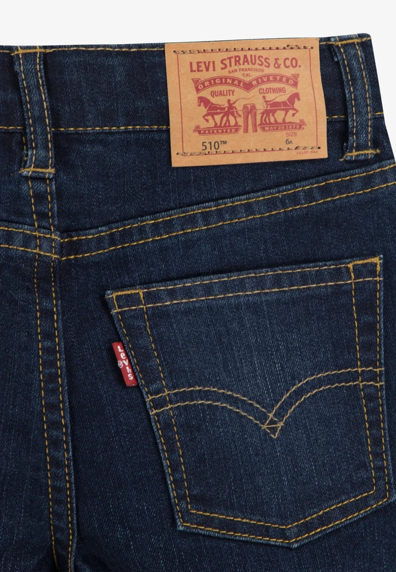 Levi's JEANS BLU DENIM 510 SKINNY FIT A CINQUE TASCHE Bambini e ragazzi 9e2008-d5w.denim_
