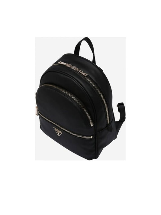 Guess zaino nero donna in ecopelle placchetta di metallo sul davanti