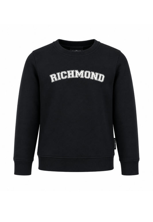 John Richmond felpa nera girocollo CON LOGO COLLEGE Bambini e ragazzi rba26175fe.ne_