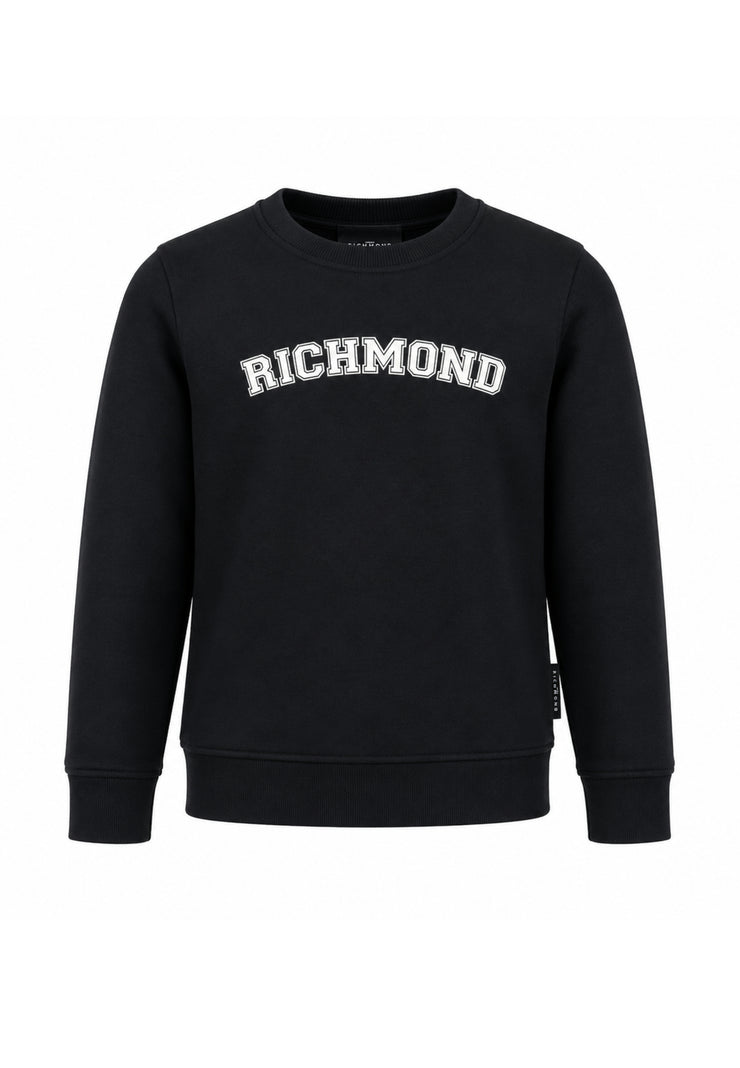 John Richmond felpa nera girocollo CON LOGO COLLEGE Bambini e ragazzi rba26175fe.ne_
