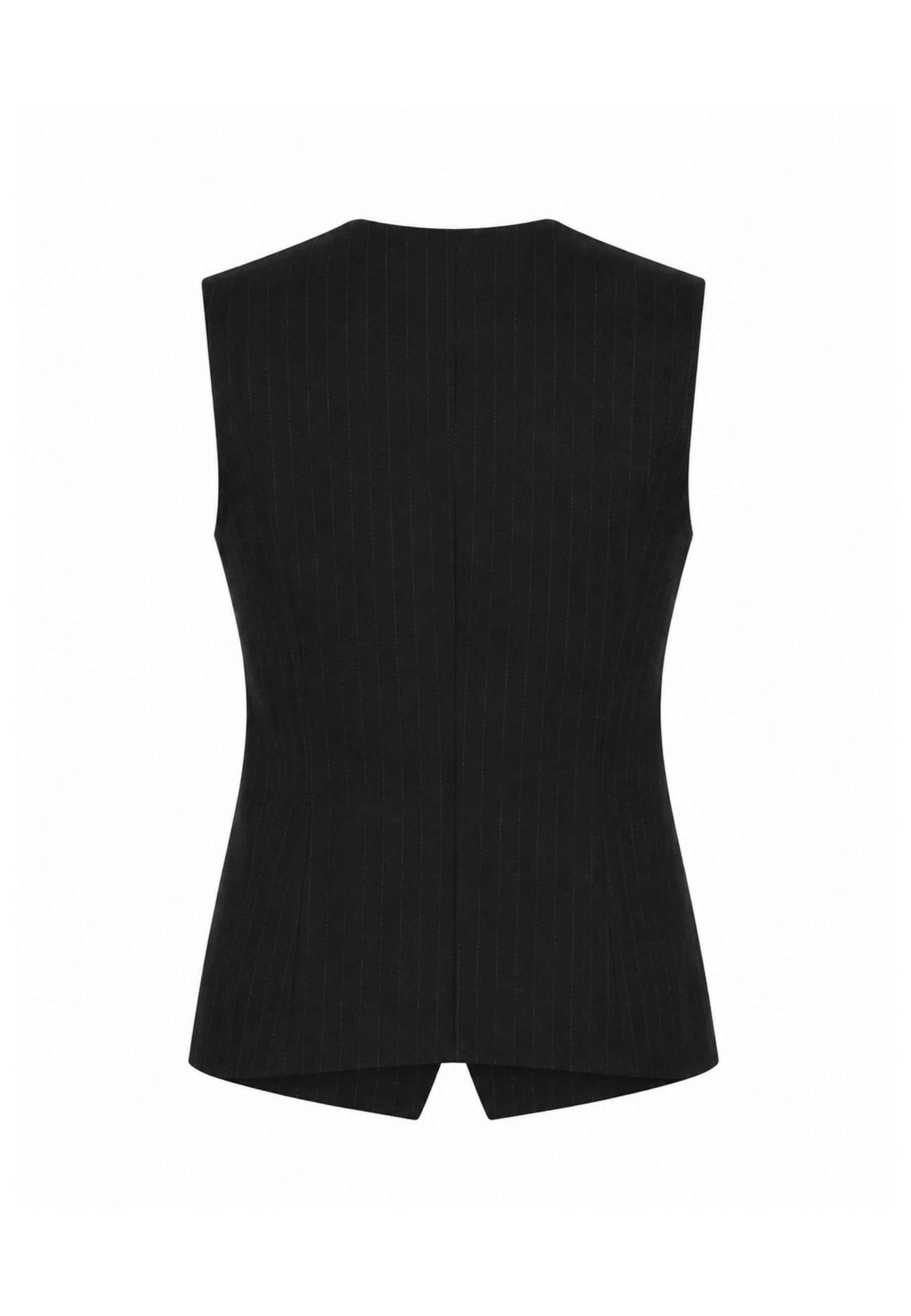 MON SAURIRE completo nero con gilet e pantalone gessati Bambine e ragazze m1433j+m1441j.ne_